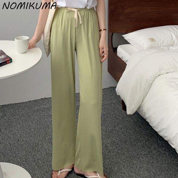 women's pants & capris nomikuma korean ice silk knitted woman lace up waist long trousers causal wide leg sweater mujer pantalones 6k40, Black;white
women's pants & capris nomikuma korean ice silk knitted woman lace up waist long trousers causal wide leg sweater mujer pantalones 6k40, Black;white