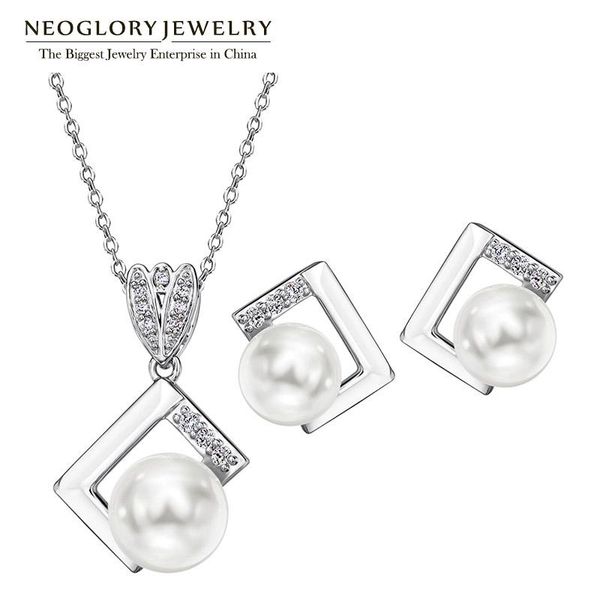 earrings & necklace neoglory zircon simulated pearl necklaces allergy fashion jewelry sets white for women 2021 christmas gifts, Silver
earrings & necklace neoglory zircon simulated pearl necklaces allergy fashion jewelry sets white for women 2021 christmas gifts, Silver