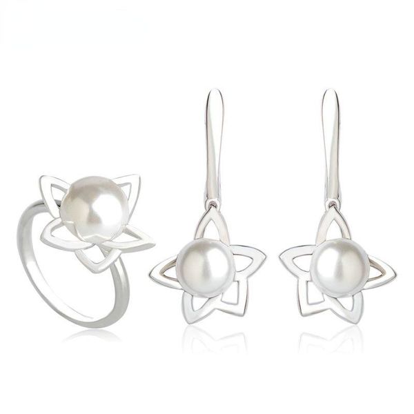 earrings & necklace blucome star shape drop ring sets simulated pearl silver color jewelry for women wedding party orecchini anneau
earrings & necklace blucome star shape drop ring sets simulated pearl silver color jewelry for women wedding party orecchini anneau