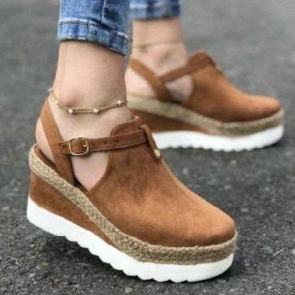 women summer sandals flock ankle strap buckle wedges heels platform round toe 2021 casual leisure ladies shoes zapatos de mujer, Black
women summer sandals flock ankle strap buckle wedges heels platform round toe 2021 casual leisure ladies shoes zapatos de mujer, Black