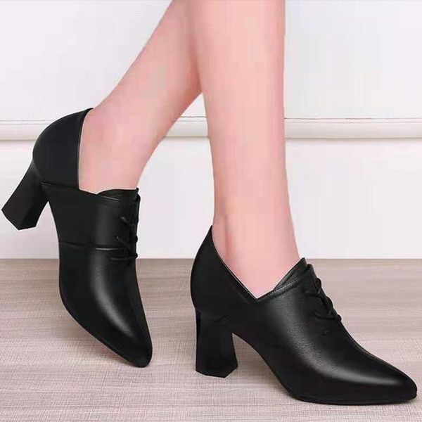 dress shoes women high heels pumps pu pointed toe fashion ladies lace up spring autumn office plus size comfort female footwear, Black
dress shoes women high heels pumps pu pointed toe fashion ladies lace up spring autumn office plus size comfort female footwear, Black