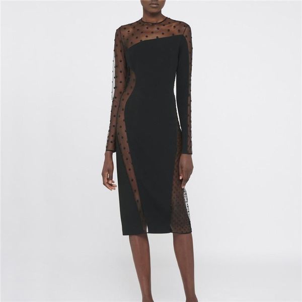 casual dresses 2021 autumn dot printing bandage dress round neck long sleeve sheath ladies outfits black mesh patchwork knitted women, Black;gray
casual dresses 2021 autumn dot printing bandage dress round neck long sleeve sheath ladies outfits black mesh patchwork knitted women, Black;gray