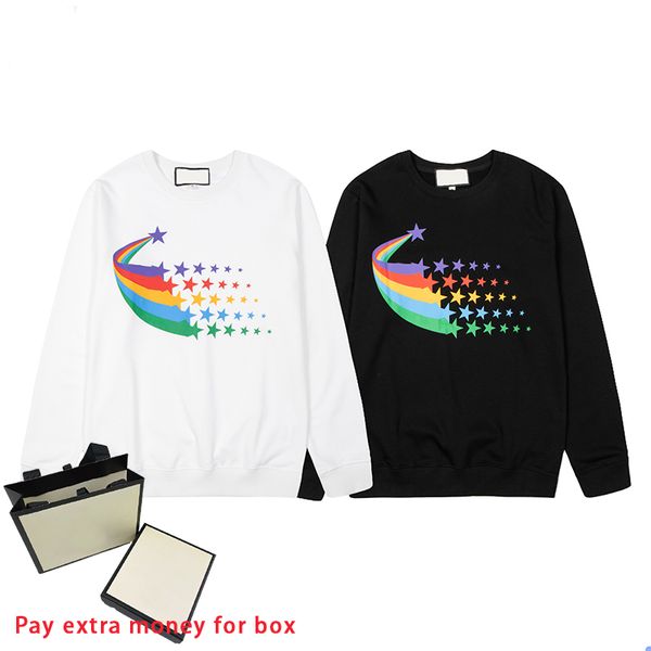 21ss autumn fashion print mens sweatshirts crew neck long sleeve loose shirts with stars printed in different colors cool style, Black 
21ss autumn fashion print mens sweatshirts crew neck long sleeve loose shirts with stars printed in different colors cool style, Black