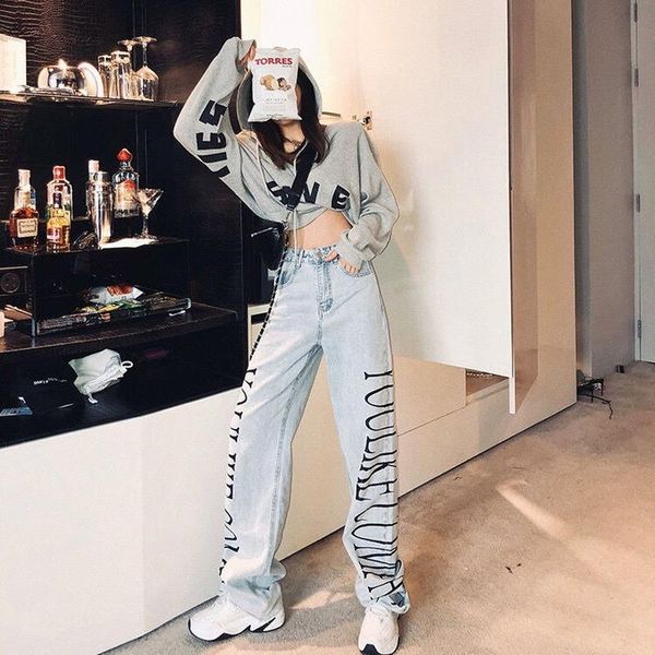 women's jeans loose korean fashion high-waisted mopping the floor drape light-colored retro overalls wide-leg pants, Blue
women's jeans loose korean fashion high-waisted mopping the floor drape light-colored retro overalls wide-leg pants, Blue
