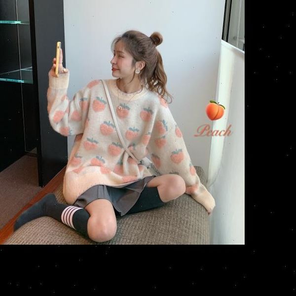 3 color new sweet winter jumpers knit kawaii strawberry peach snowflake jacquard pullover oversized women sweater thickened, White;black
3 color new sweet winter jumpers knit kawaii strawberry peach snowflake jacquard pullover oversized women sweater thickened, White;black