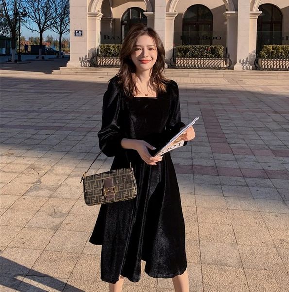 llzacoosh black velvet spring dresses new 2021 woman square neck lantern sleeve a line party midi dress mujer vestidos, Black;gray
llzacoosh black velvet spring dresses new 2021 woman square neck lantern sleeve a line party midi dress mujer vestidos, Black;gray