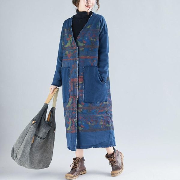 women's trench coats women loose v neck printed coat outerwear ladies vintage print fleeced oat overcoat female long 2021, Tan;black
women's trench coats women loose v neck printed coat outerwear ladies vintage print fleeced oat overcoat female long 2021, Tan;black
