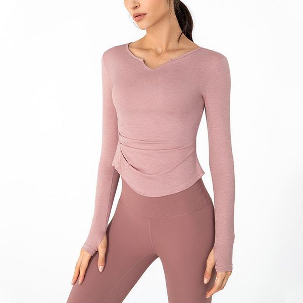 running jackets v-neck slim long-sleeved t-shirt sports blouse women yoga pleated tight outdoor fitness clothing, Black;red
running jackets v-neck slim long-sleeved t-shirt sports blouse women yoga pleated tight outdoor fitness clothing, Black;red