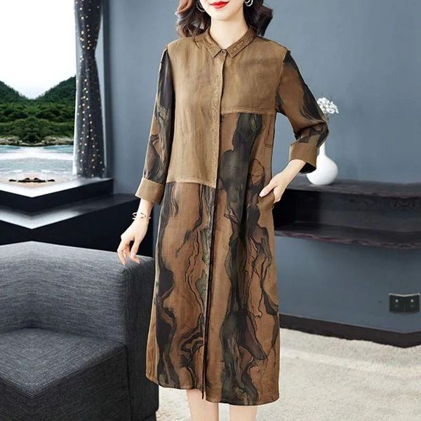 gambiere gauze silk dress women's 2021 spring summer new heavyweight mulberry silk middle aged mother print loose dress, Black;gray
gambiere gauze silk dress women's 2021 spring summer new heavyweight mulberry silk middle aged mother print loose dress, Black;gray
