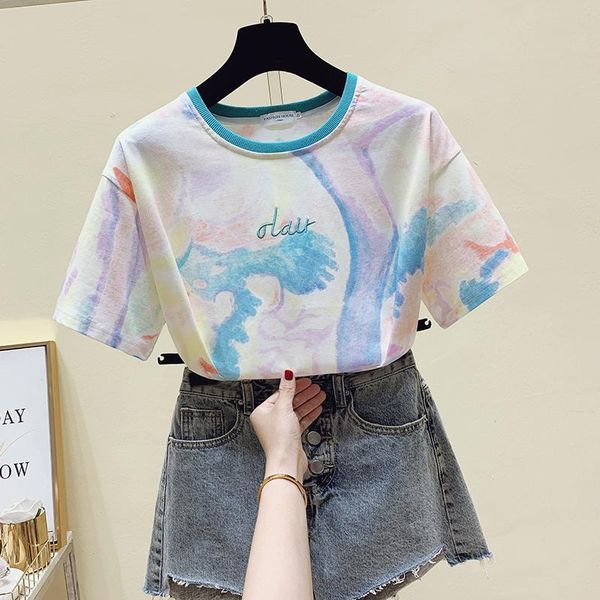 women's t-shirt bethquenoy cotton tee shirt femme poleras mujer camisetas tie dye women green tshirts 2021 for summer clothes, White
women's t-shirt bethquenoy cotton tee shirt femme poleras mujer camisetas tie dye women green tshirts 2021 for summer clothes, White