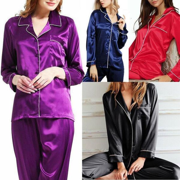 womens long pajamas sets solid 2pcs button closure silk-like fashion ladies satin sleepwear with pants sleepwear suit s-xl, Black;red
womens long pajamas sets solid 2pcs button closure silk-like fashion ladies satin sleepwear with pants sleepwear suit s-xl, Black;red