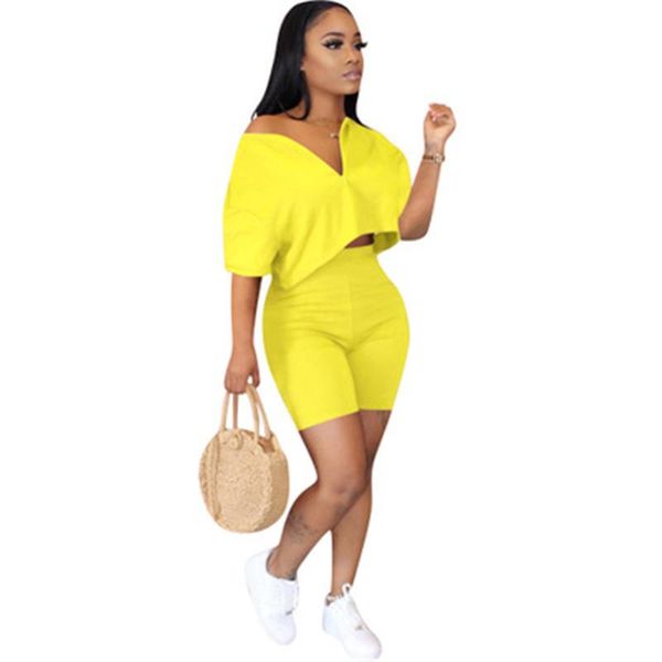 cute playful womens tracksuits fashion trend solid colors high waist shorts suits designer female v-neck short tee elastic waist pants sets, Gray
cute playful womens tracksuits fashion trend solid colors high waist shorts suits designer female v-neck short tee elastic waist pants sets, Gray