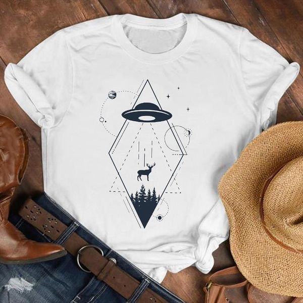 ufo funny cute vacation womens t shirt geometric 90s fashion clothes female print tee graphic, White 
ufo funny cute vacation womens t shirt geometric 90s fashion clothes female print tee graphic, White