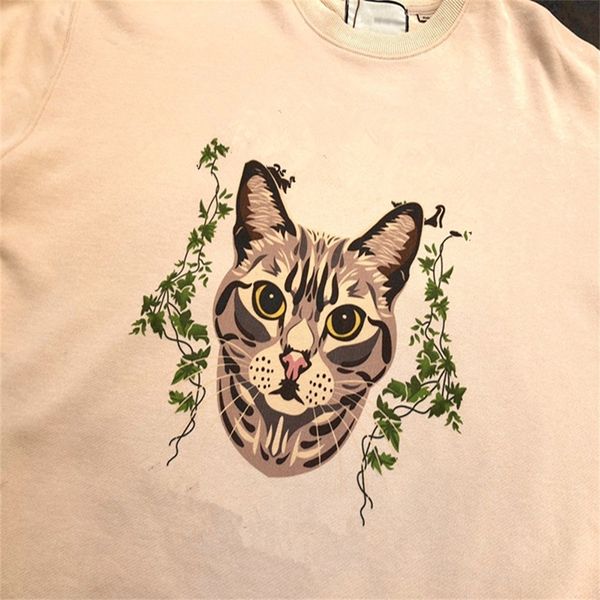 21 spring new age reducing jungle cat letter print casual round neck sweater00li, Black
21 spring new age reducing jungle cat letter print casual round neck sweater00li, Black