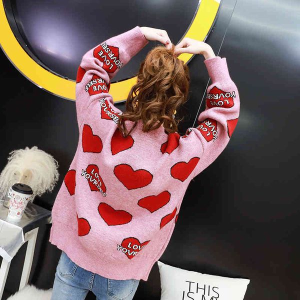 women's sweaters neploe women oversized sweater pullovers o-neck sweet heart letters printed pull jumpers long sleeve pink street knit, White;black
women's sweaters neploe women oversized sweater pullovers o-neck sweet heart letters printed pull jumpers long sleeve pink street knit, White;black