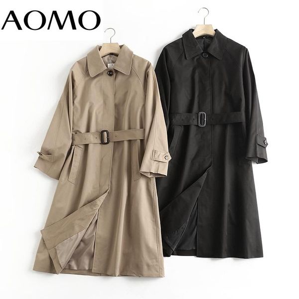 women's trench coats aomo 2021 autumn winter women england style khaki long coat elegant sleeve with belt office lady 6c26a, Tan;black
women's trench coats aomo 2021 autumn winter women england style khaki long coat elegant sleeve with belt office lady 6c26a, Tan;black