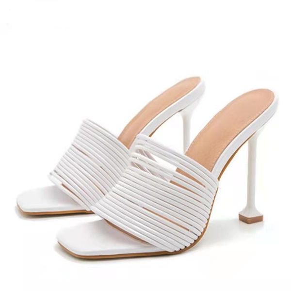 dress shoes 2021 summer women sandals square toe ladies heel mules thin high heels slippers female fashion woman .5cm, Black
dress shoes 2021 summer women sandals square toe ladies heel mules thin high heels slippers female fashion woman .5cm, Black