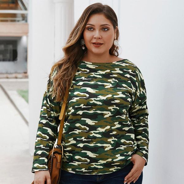 women's sweaters autumn/winter camouflaged long-sleeved t-shirt jersey top, White;black
women's sweaters autumn/winter camouflaged long-sleeved t-shirt jersey top, White;black