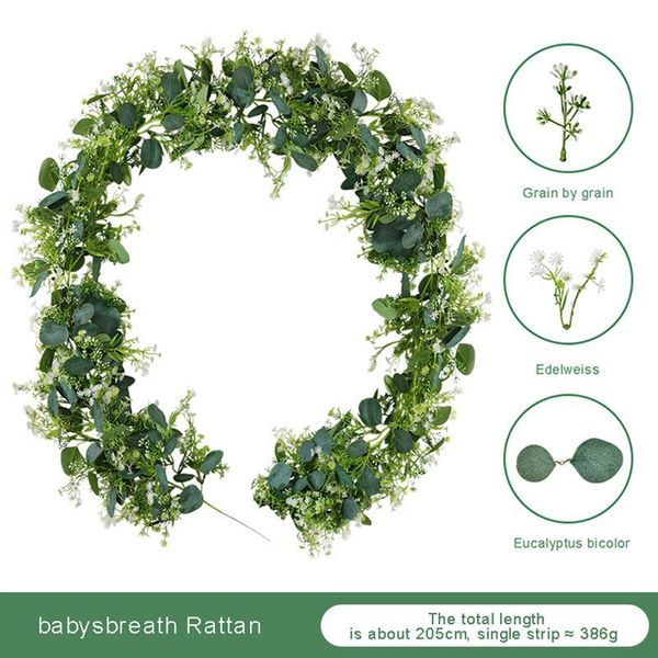 205cm immortal eucalyptus rattan gypsophila imitation eucalyptus rattan decorative
205cm immortal eucalyptus rattan gypsophila imitation eucalyptus rattan decorative