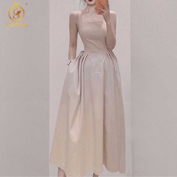 casual dresses women's spaghetti strap summer elegant big swing sleeveless square collar midi-length party vestidos ladies cl, Black;gray
casual dresses women's spaghetti strap summer elegant big swing sleeveless square collar midi-length party vestidos ladies cl, Black;gray