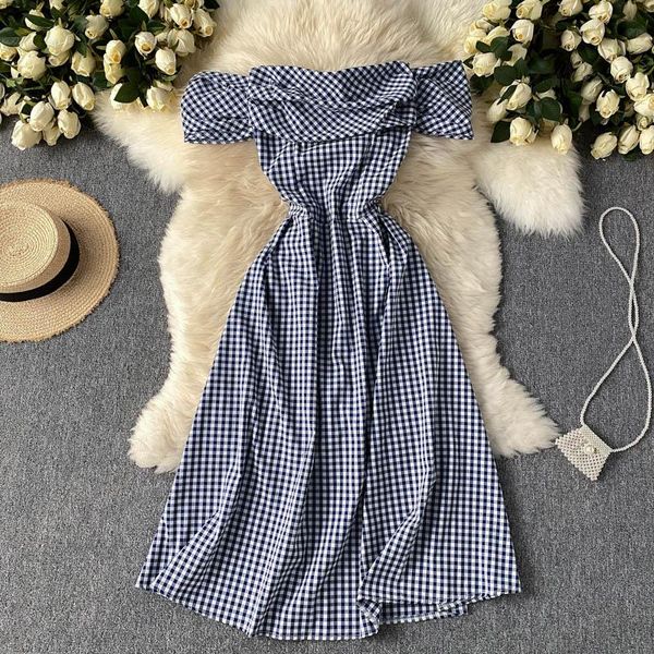 casual dresses singreiny women retro plaid strapless dress korean slash neck short sleeve a-line summer off shoulder vacation, Black;gray
casual dresses singreiny women retro plaid strapless dress korean slash neck short sleeve a-line summer off shoulder vacation, Black;gray