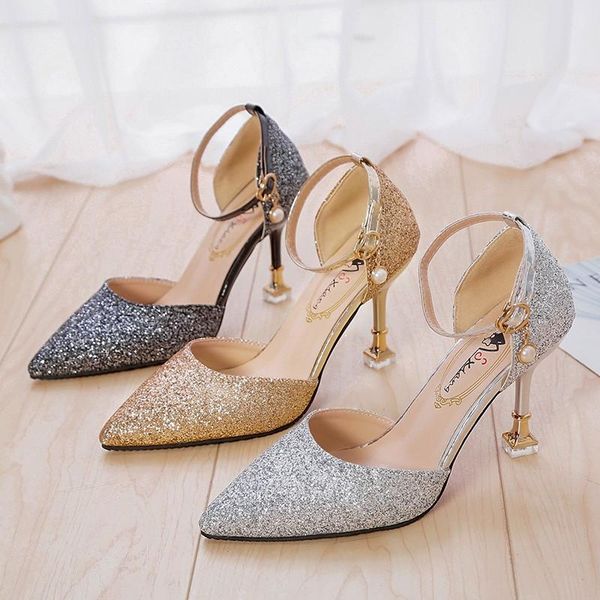 dress shoes high heels ladies pumps women woman stiletto buckle strap casual silver sequin bling pointed toe sandals, Black
dress shoes high heels ladies pumps women woman stiletto buckle strap casual silver sequin bling pointed toe sandals, Black