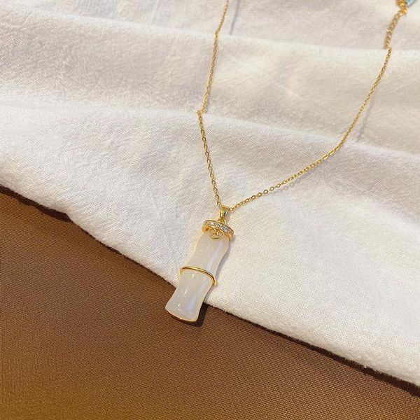 chains fashion ladies bamboo shaped titanium steel chain pendant necklace for women clavicle exquisite simple jewelry gift, Silver
chains fashion ladies bamboo shaped titanium steel chain pendant necklace for women clavicle exquisite simple jewelry gift, Silver