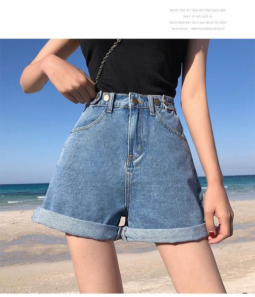 2021 summer new garemay women's denim shorts classic vintage high waist blue wide leg female caual summer ladies shorts jeans, White;black
2021 summer new garemay women's denim shorts classic vintage high waist blue wide leg female caual summer ladies shorts jeans, White;black