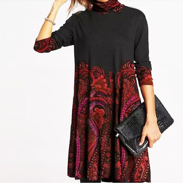 casual dresses 2021 robe vintage dress women patchwork printing long sleeve turtleneck plus size dames jurken, Black;gray
casual dresses 2021 robe vintage dress women patchwork printing long sleeve turtleneck plus size dames jurken, Black;gray