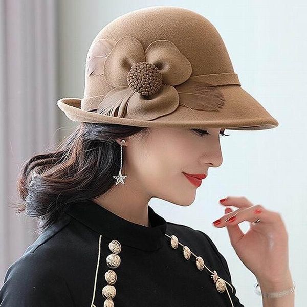 stingy brim hats vintage women ladies hat up-turn flower 100% wool felt lady banquet formal woolen fedora, Blue;gray
stingy brim hats vintage women ladies hat up-turn flower 100% wool felt lady banquet formal woolen fedora, Blue;gray