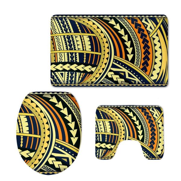 bath accessory set 3pcs mats stylish polynesian tribal pettern non slip flannel bathroom rug contour mat lid cover u-shape 2021
bath accessory set 3pcs mats stylish polynesian tribal pettern non slip flannel bathroom rug contour mat lid cover u-shape 2021