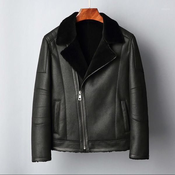 men's leather & faux real fur coat sheep shearing winter men sheepskin genuine jacket wool jaqueta masculino couro r1816 yy778, Black
men's leather & faux real fur coat sheep shearing winter men sheepskin genuine jacket wool jaqueta masculino couro r1816 yy778, Black