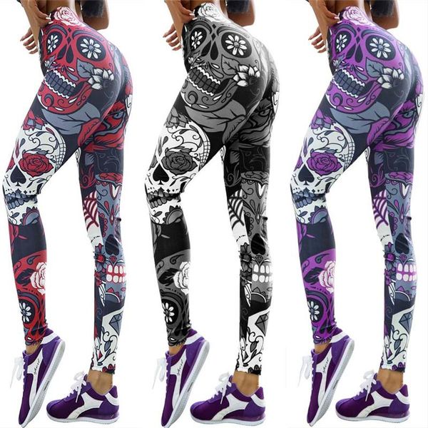women's leggings skull high waist pants women sports fitness running push up gym clothing wear elastic slim workout, Black
women's leggings skull high waist pants women sports fitness running push up gym clothing wear elastic slim workout, Black