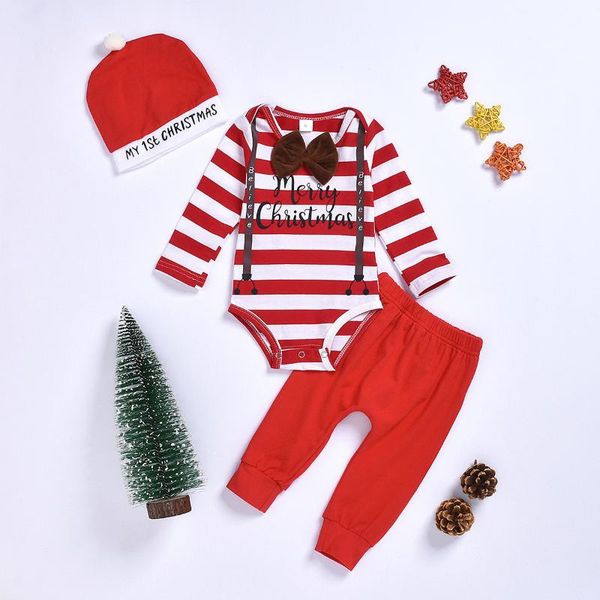 clothing sets autumn 3pcs baby boys christmas letter stripe print o-neck long sleeve rompers solid color pants hat 3-24m, White
clothing sets autumn 3pcs baby boys christmas letter stripe print o-neck long sleeve rompers solid color pants hat 3-24m, White
