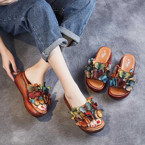 slippers women leather high heels wedge shoes for summer slipper flower beach shoe genuine retro handmade, Black
slippers women leather high heels wedge shoes for summer slipper flower beach shoe genuine retro handmade, Black