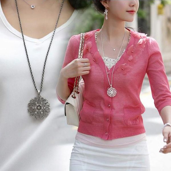 fashion women crystal hollow flower necklace long chain pendant necklaces jewelry gift fs99, Silver
fashion women crystal hollow flower necklace long chain pendant necklaces jewelry gift fs99, Silver