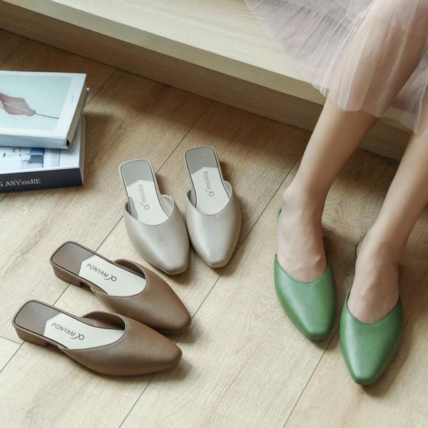 slippers ladies spring and autumn est baotou half women low-heeled flat-bottomed lazy shoes sandals women's, Black
slippers ladies spring and autumn est baotou half women low-heeled flat-bottomed lazy shoes sandals women's, Black