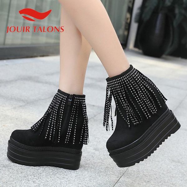 boots jouir talons brand design women's shoes punk high paltform round toe cyrstal flock zip ankle autumn, Black
boots jouir talons brand design women's shoes punk high paltform round toe cyrstal flock zip ankle autumn, Black