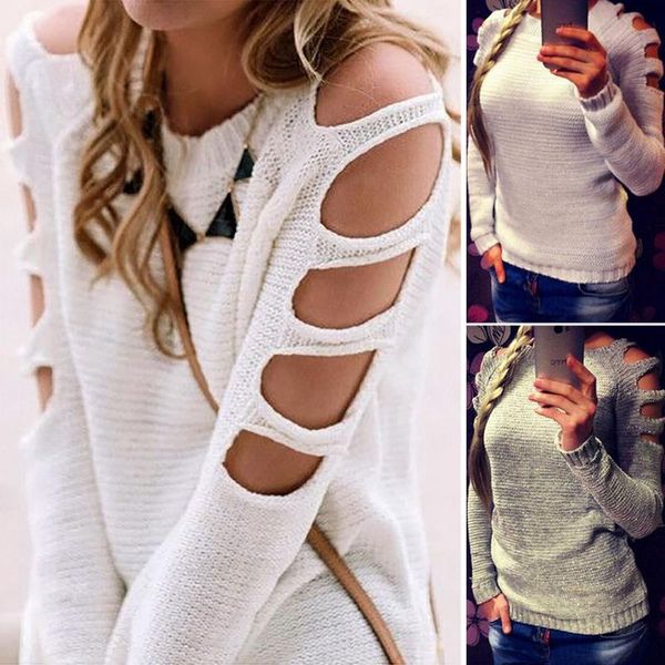women's sweaters women and pullovers cold shoulder hollow out thin knitted sweater o neck solid jumpers, White;black
women's sweaters women and pullovers cold shoulder hollow out thin knitted sweater o neck solid jumpers, White;black