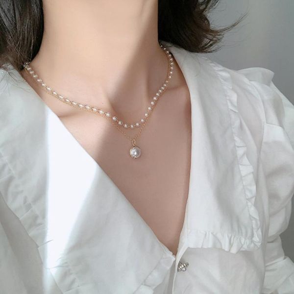 pendant necklaces light yellow gold color layer imitation pearl link chain necklace for elegant women jewelry, Silver
pendant necklaces light yellow gold color layer imitation pearl link chain necklace for elegant women jewelry, Silver