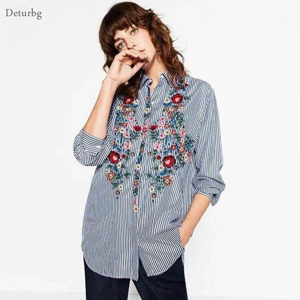 women fashion floral embroidery loose blouse 2021 ladies casual long sleeve blue striped asymmetric shirts br285 women's blouses &, White
women fashion floral embroidery loose blouse 2021 ladies casual long sleeve blue striped asymmetric shirts br285 women's blouses &, White