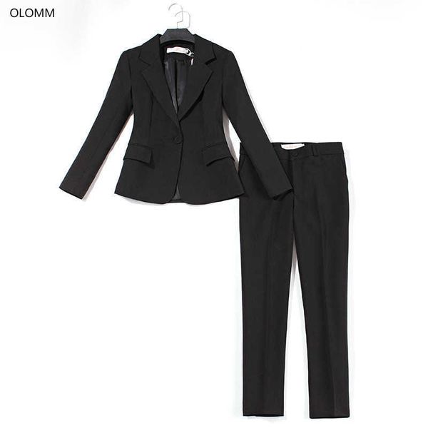 women's business suit black one button blazer slim pants set autumn two-piece s lady office 210527, White
women's business suit black one button blazer slim pants set autumn two-piece s lady office 210527, White