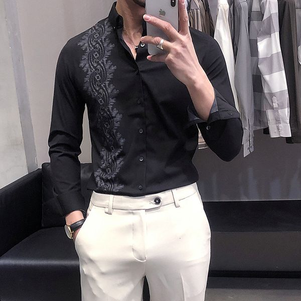 plus size 4xl-m elegant male impression dressed in long sleeve shirts 2021 simple skinny party/dance casual shirt homme 4sxx, White;black
plus size 4xl-m elegant male impression dressed in long sleeve shirts 2021 simple skinny party/dance casual shirt homme 4sxx, White;black