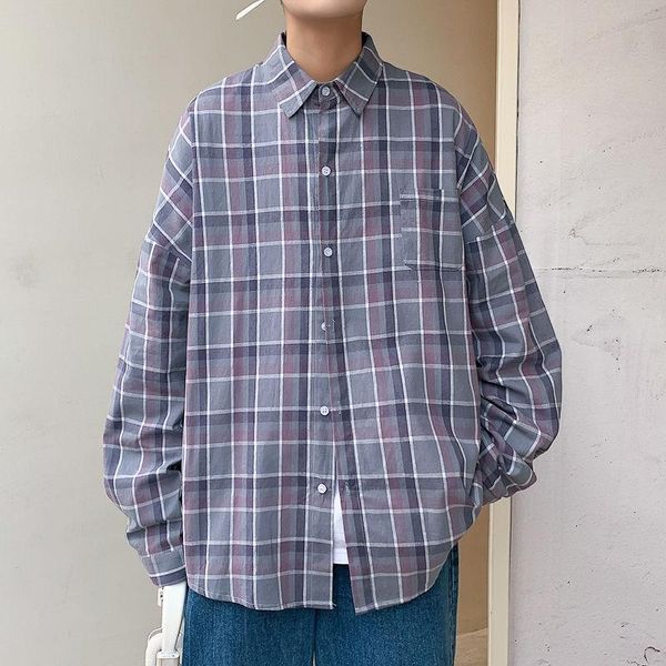 men's casual shirts spring and autumn cotton plaid shirt fashion retro men streetwear korean loose long-sleeved mens -2xl, White;black
men's casual shirts spring and autumn cotton plaid shirt fashion retro men streetwear korean loose long-sleeved mens -2xl, White;black
