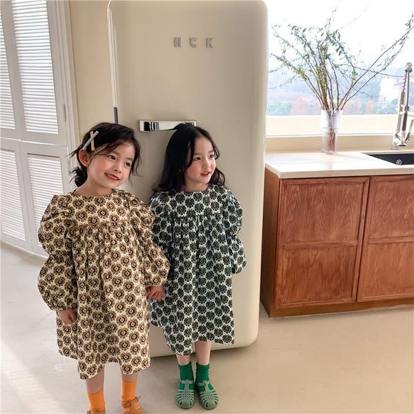 girl's dresses baby children 2021 puff sleeve cotton rope fashion toddler kids long floral princess dress, Red;yellow
girl's dresses baby children 2021 puff sleeve cotton rope fashion toddler kids long floral princess dress, Red;yellow