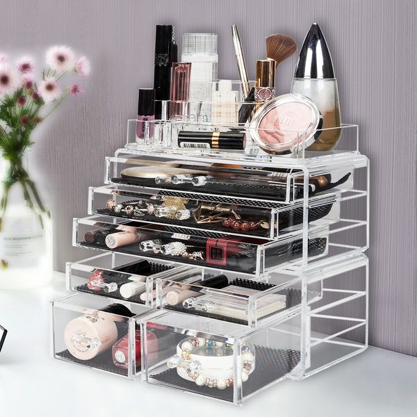 fashionable design cosmetic storage rack with 6 small & 2 large drawers jewelry box plastic storage cabinet ship from usa
fashionable design cosmetic storage rack with 6 small & 2 large drawers jewelry box plastic storage cabinet ship from usa