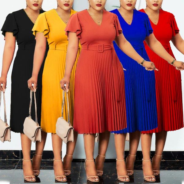 casual dresses vestidos women office pleated dress summer 2021 female short sleeve v-neck black femme ol africa with blet, Black;gray
casual dresses vestidos women office pleated dress summer 2021 female short sleeve v-neck black femme ol africa with blet, Black;gray