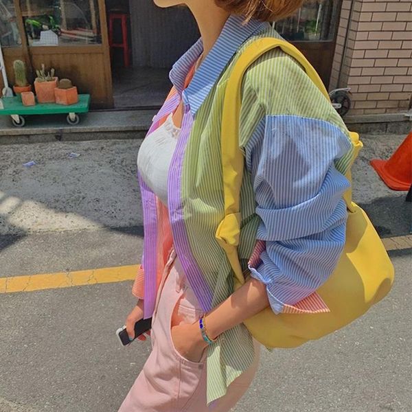women's blouses & shirts 2021 arrival women button blouse office lady pink blue shirt elegance turndown collar long sleeve korean style, White
women's blouses & shirts 2021 arrival women button blouse office lady pink blue shirt elegance turndown collar long sleeve korean style, White
