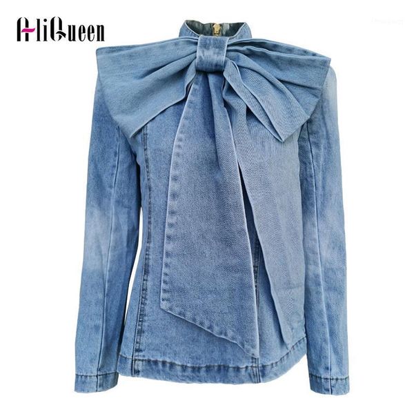 women's jackets autumn women runway jeans coat big bow stand collar denim jacket back zipper vintage streetwear button outwear, Black;brown
women's jackets autumn women runway jeans coat big bow stand collar denim jacket back zipper vintage streetwear button outwear, Black;brown