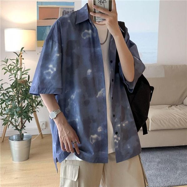 men's casual shirts hybskr 2021 summer ice silk men tie dyed short sleeve shirt for big size harajuku male fashion boluse, White;black
men's casual shirts hybskr 2021 summer ice silk men tie dyed short sleeve shirt for big size harajuku male fashion boluse, White;black